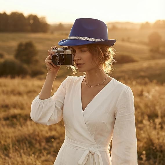 Fedora Hats for Women & Men Trendy Short Brim Felt UK | Ubuy display picture 2