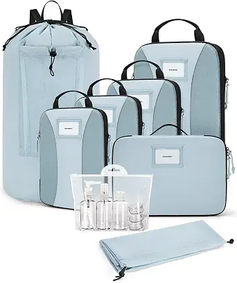 BAGSMART Compression Packing Cubes, 6 pcs Travel Organizer for Luggage