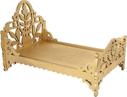 A&C Quinceañeras and More Cama para nino dios accesorios para nino dios cama color natura para beby jesus Cuna de madera dorada (40 cm)