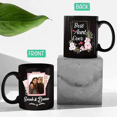 Miniatura 10 de Regalos de taza de tía  Taza personalizada para tía con foto  Personalizable con texto en inglés This Auntie Belongs to Ceramic Mug Gift  Taza de