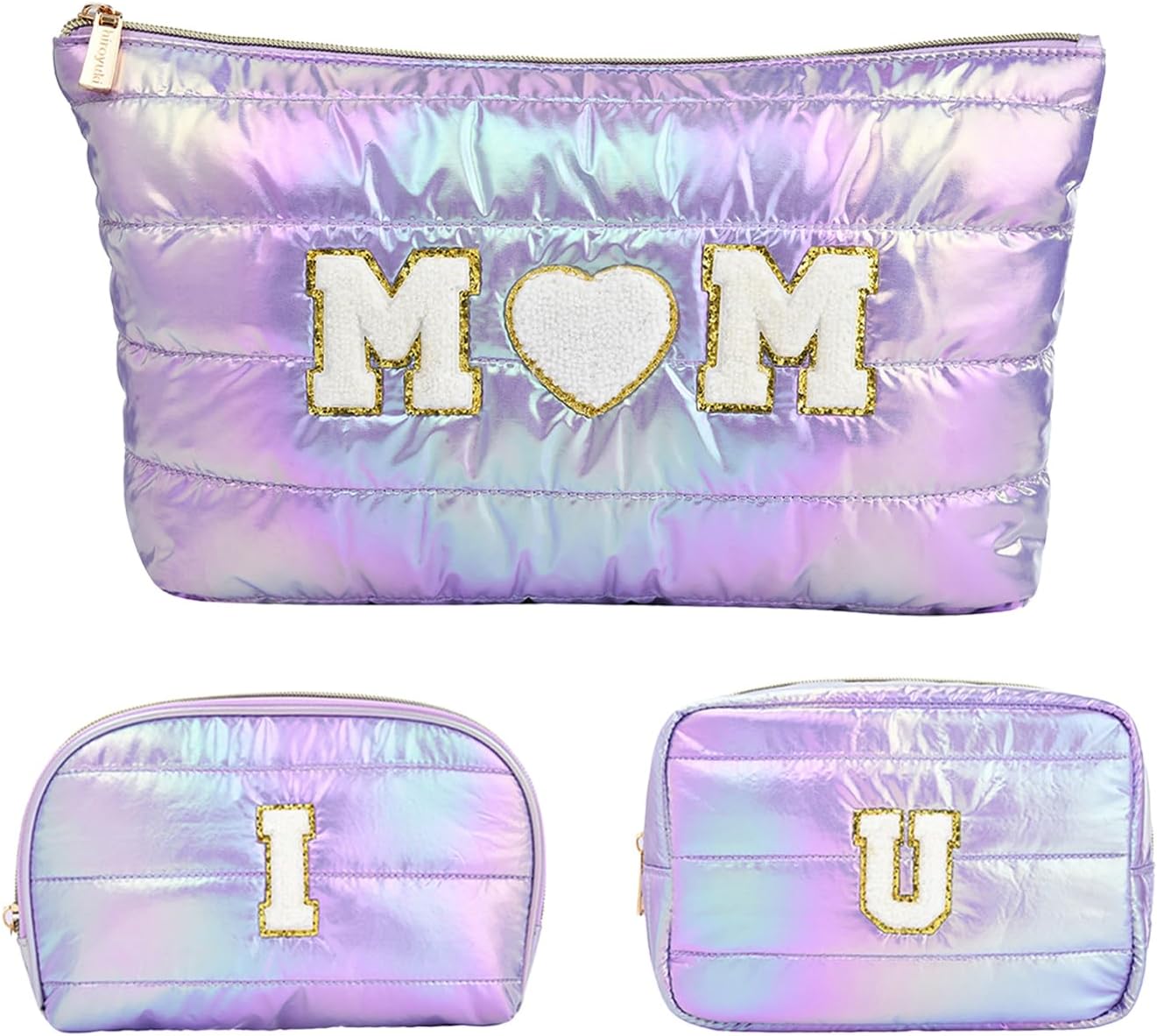 Mothers Day Gifts 3Pcs Makeup Bag, Large Cute Quilted Cosmetic Bag for Purse Cotton Iridescent Big Makeup Bags Set Gift for Mom Women Girls Mother’s Day Mothers Day Gifts 3Pcs Makeup Bag, Large Cute Quilted Cosmetic Bag for Purse Cotton Iridescent Big Makeup Bags Set Gift for Mom Women Girls Mother’s Day