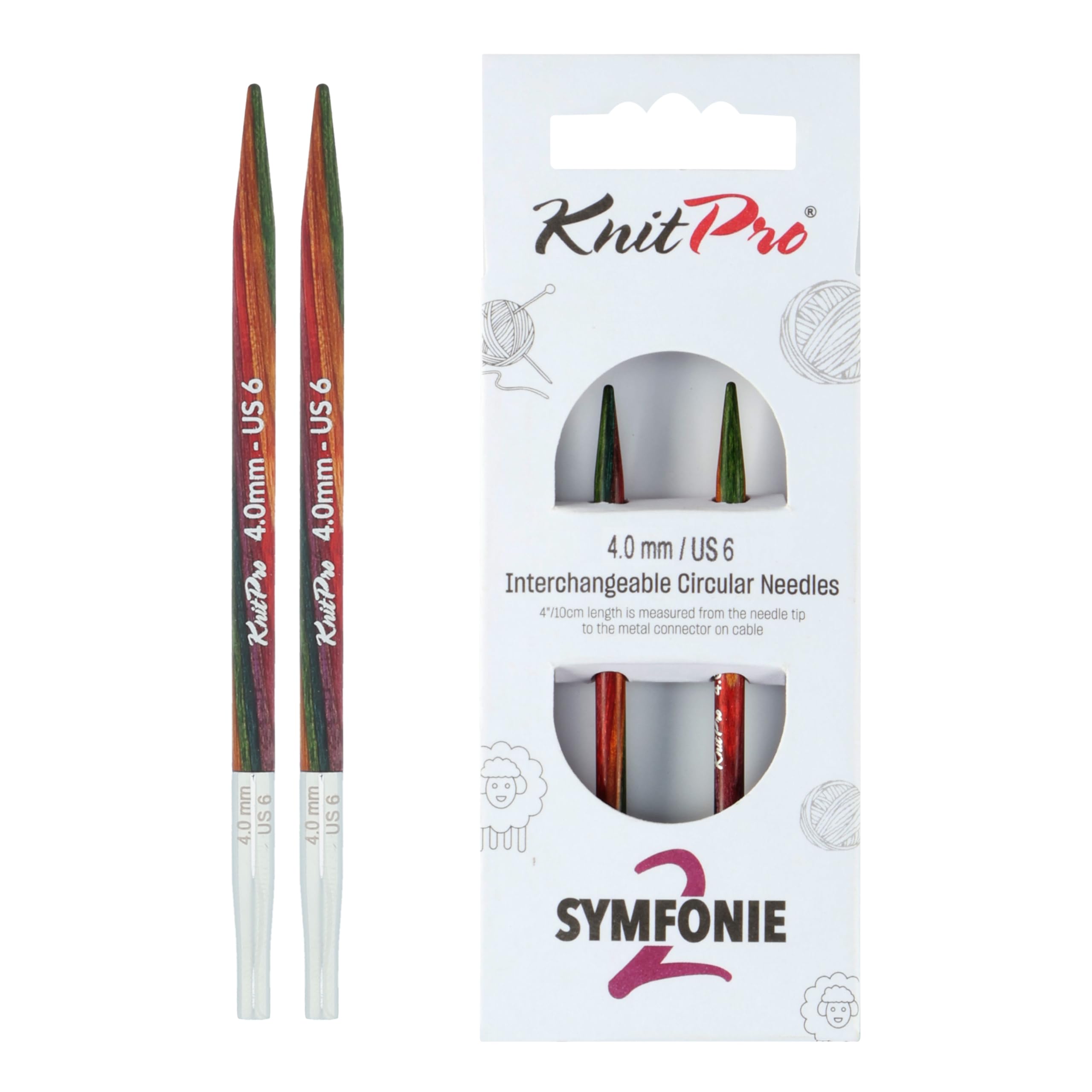 KnitPro Symfonie 2 Normal Interchangeable Needles 5" (13cm) | 4mm
