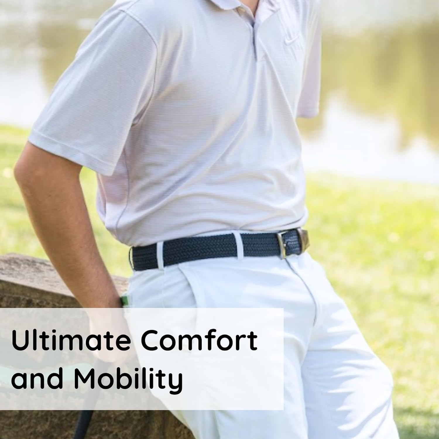 Golf Belts for Men - Reversible Braided Belt for Jeans, Pants and Slacks, Gifts for Him (Dusk Rose) - Image 4