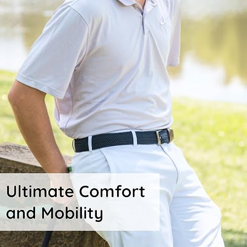Miniatura 4 de Mens Braided Stretch Belt Adjustable Woven Golf Belt for Casual, Work, and Active Wear