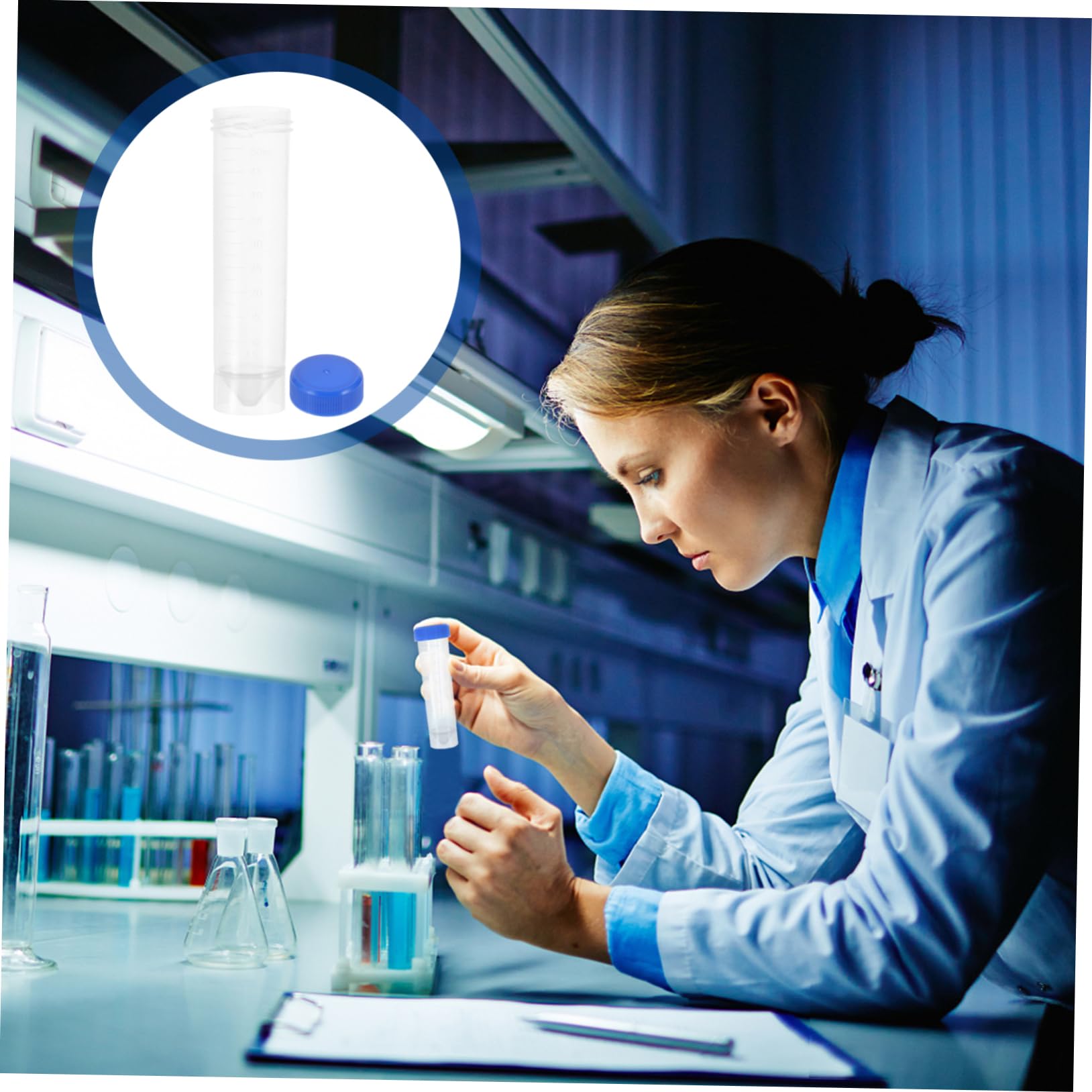 Ciieeo Provette da Centrifuga con Fondo Conico in Plastica 50ml 50 Pezzi