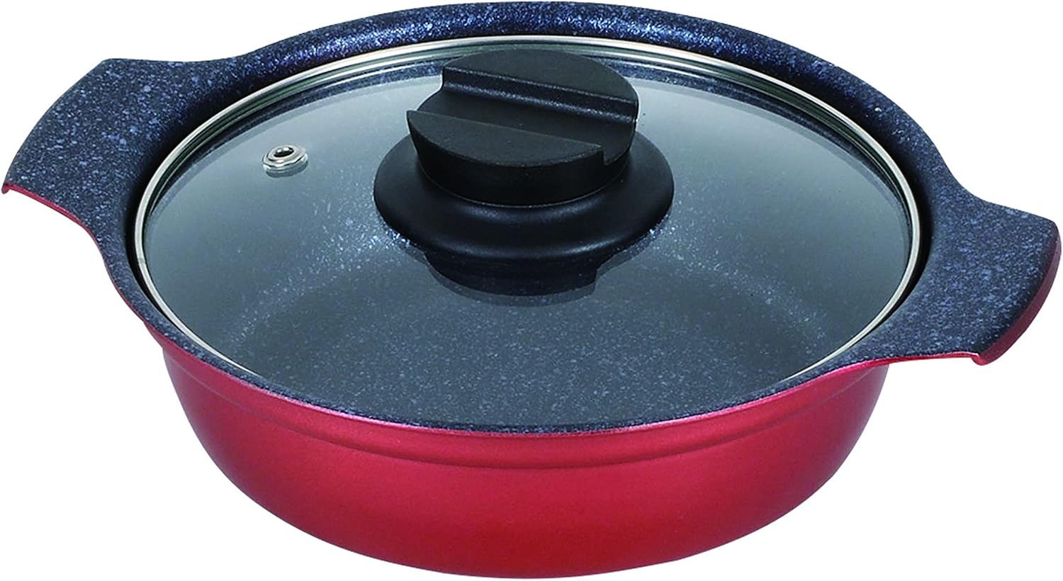 パール金属 卓上鍋 16cm 1~2人用 ガラス蓋付 マーブルダイヤモンド加工 IH対応 鍋日和 HB-5610