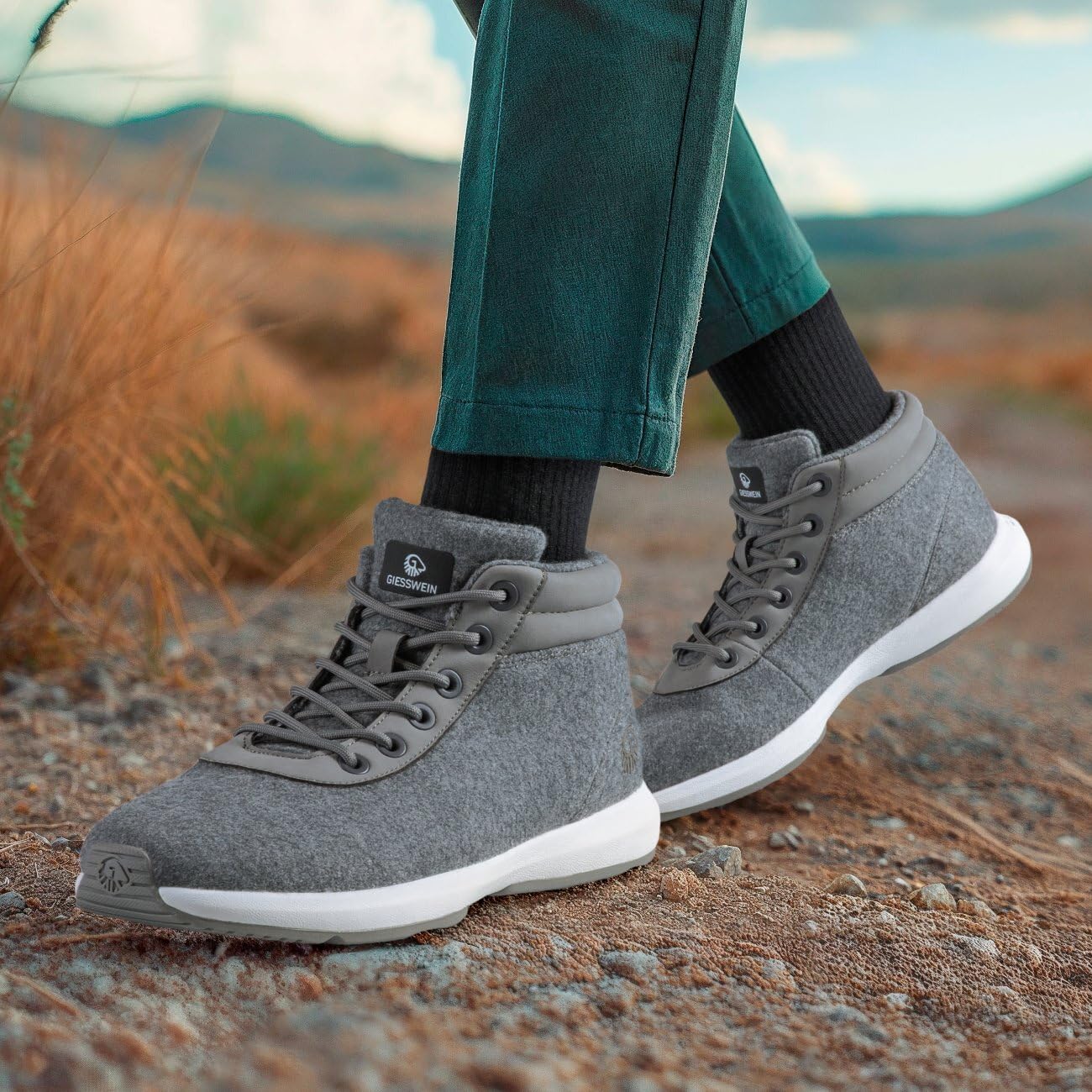 Giesswein Wool Sneaker High Top Men - Gefütterte Merino Schneestiefel | Kuschelig warme Merinowolle & High-Top-Schaft – Winter Outdoor Boots für Herren, durch Schnee, Matsch & City
