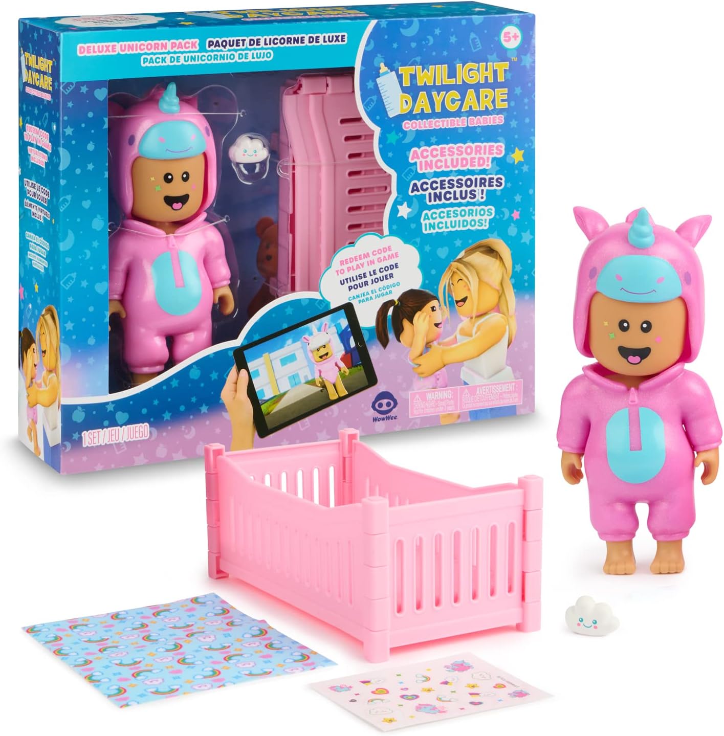 Collectible Baby Dolls – Deluxe Unicorn Baby Pack Includes Metaverse Doll, Crib, Blanket, and Extra Toy – Redeem Virtual Items in Online Game