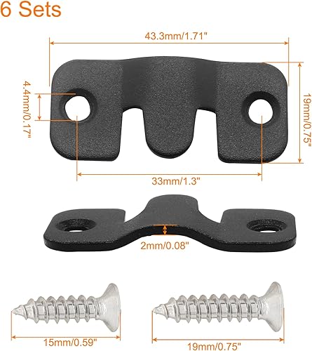 Miniatura 2 de LifCratms 6 pares de soportes de montaje empotrado, ganchos de acero inoxidable para marcos de fotos entrelazados de 1.732 x 0.748 in, ganchos de