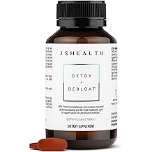 JSHealth Vitamins Detox and Debloat Liver Health Formula | Liver Detox Pills | Debloating Formula with Milk Thistle, Turmeric, Fennel | Liver Cleanse Supplement (60 Tablets)