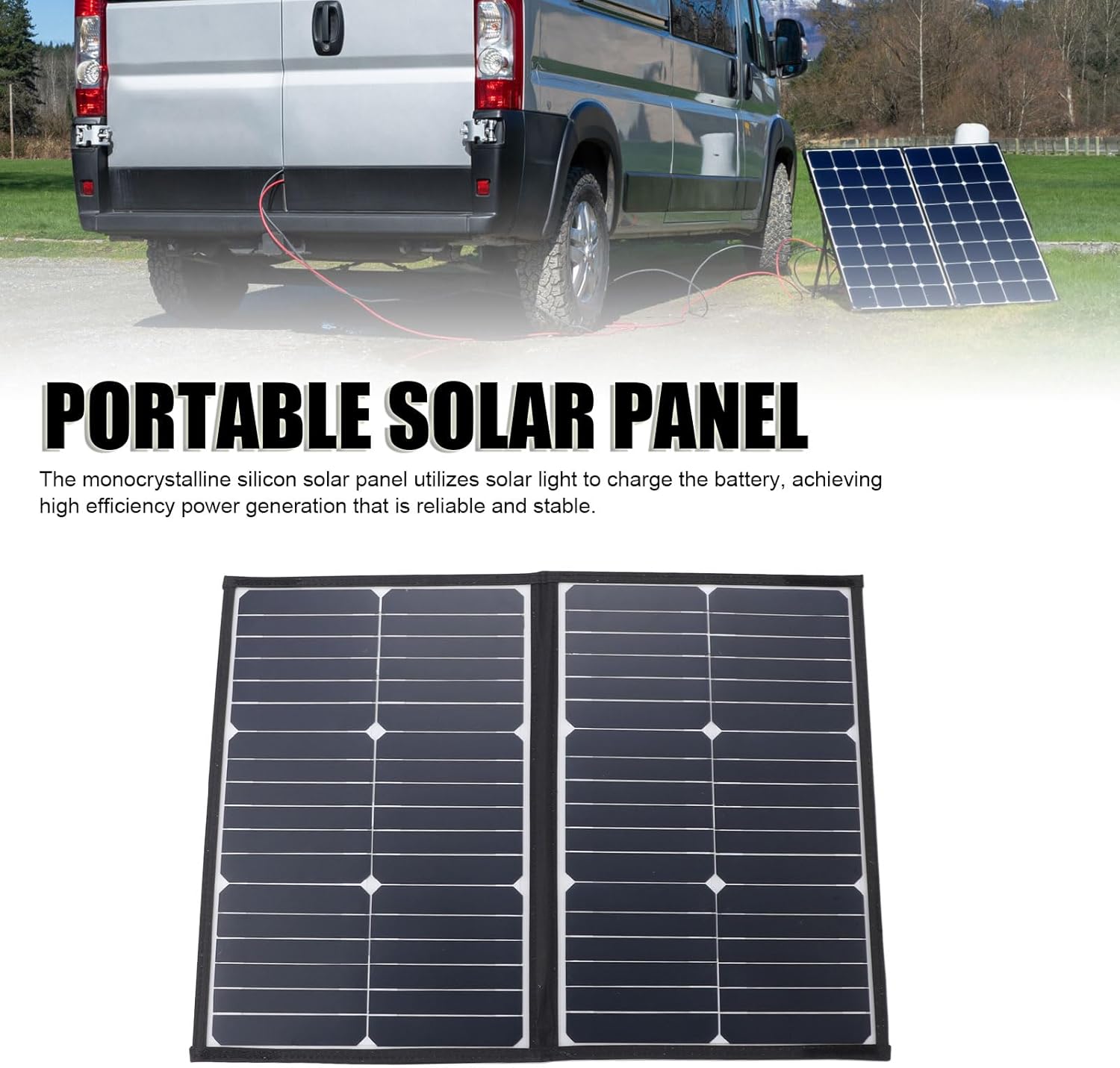 Solar Panel Charger Kit 40W, Foldable Portable Monocrystalline Silicon Panel with Controller, Lightweight Camping Power Source - Efficient Charging, Versatile Output, Outdoor