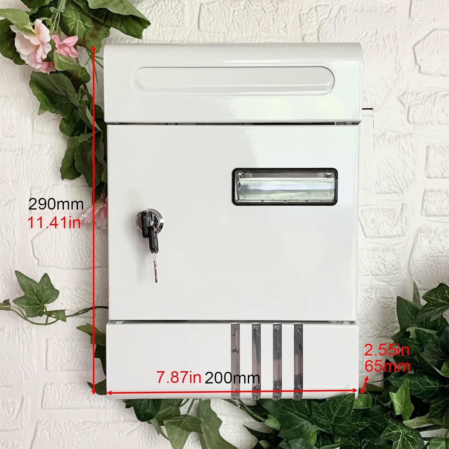 Mailboxes for Outside, Wall Mount Locking Mailbox, Security Mailbox, House Mailbox, Large Capacity,Weatherproof, Home, Office Business(Black)