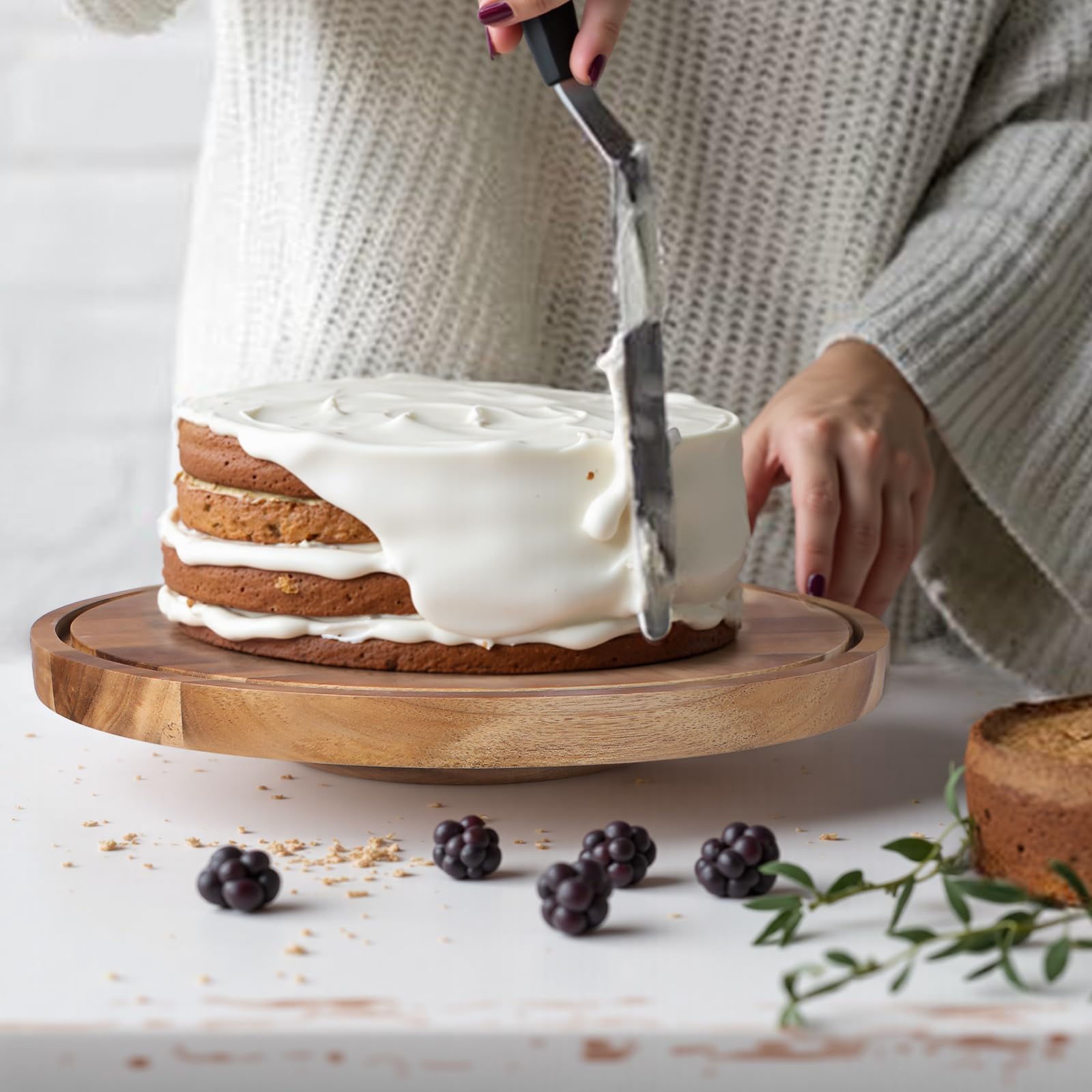 Soporte de madera para tartas con tapa de cúpula de cristal, tocadiscos para decorar postres para bodas, fiestas, regalos de horneado, platos de frutas y charcutería