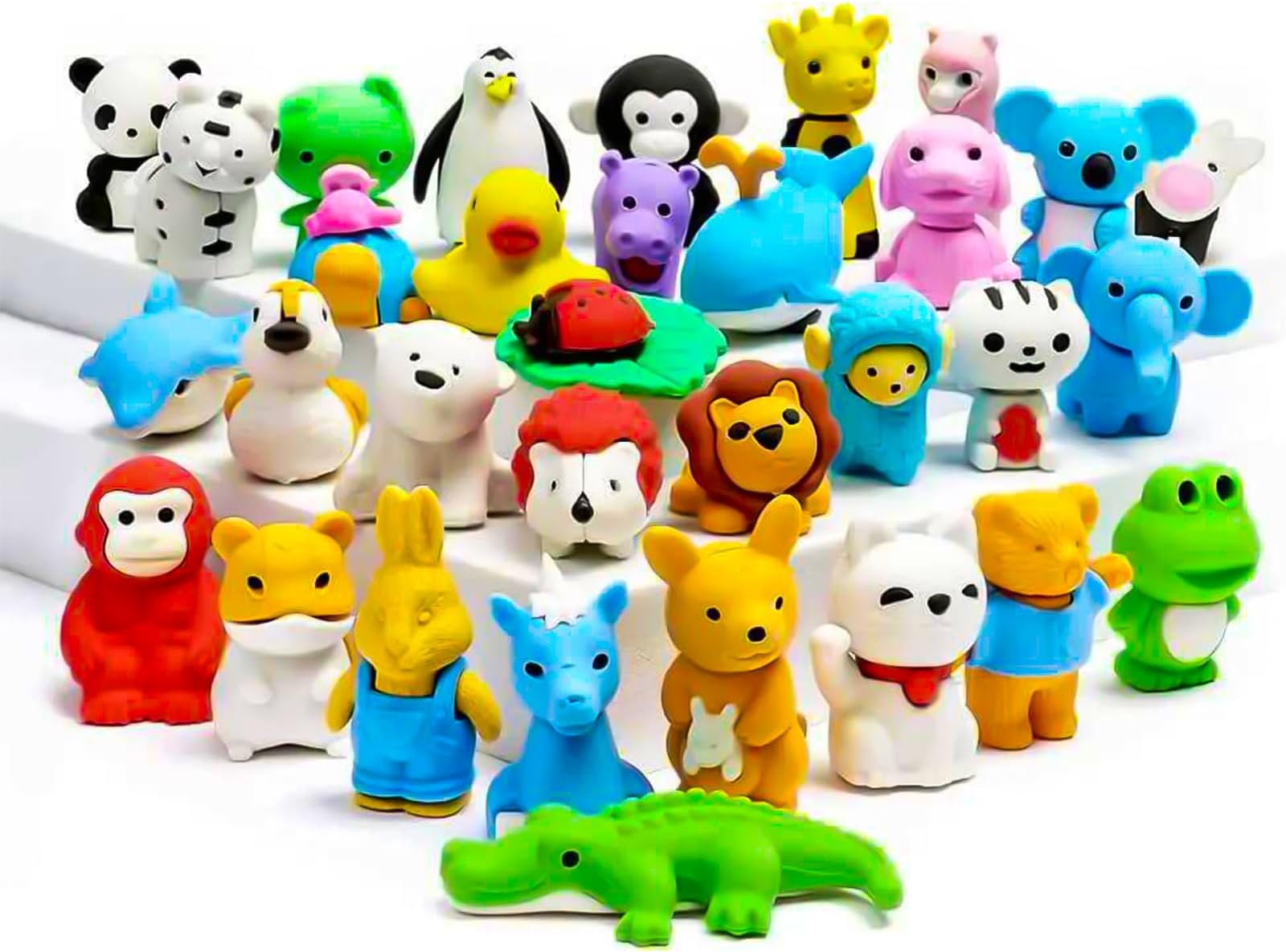 Set 30 Gomme Da Cancellare Per Bambini A Forma Di Animali: Gatti, Conigli, Rane, Volpi, Farfalle, In Scatola Regalo, Per Scuola E Ufficio