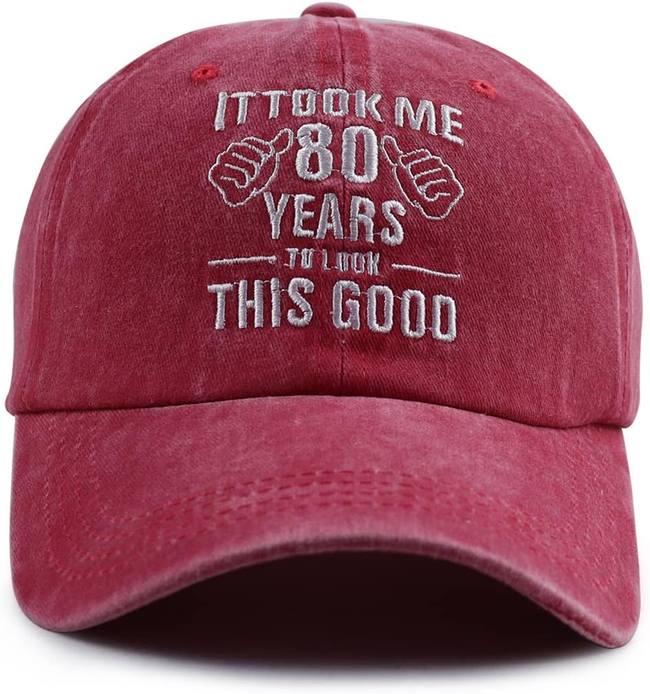 It Took Me 80 Years to Look This Good Hat for Women Men, Funny Adjust Embroidery 80th Birthday Baseball Cap