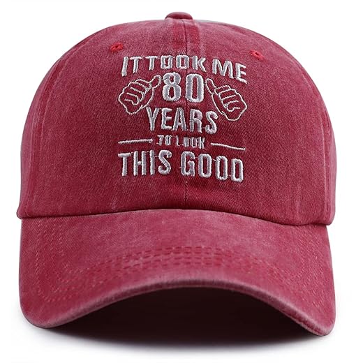 Nxizivmk 80th Birthday Decorations for Women Men, 80 Years Party 2023 Retired Hat, Adjustable Embroidery Vintage 1943 Baseball Cap, Funny Retirement Gifts for Dad Mom Grandpa Grandma