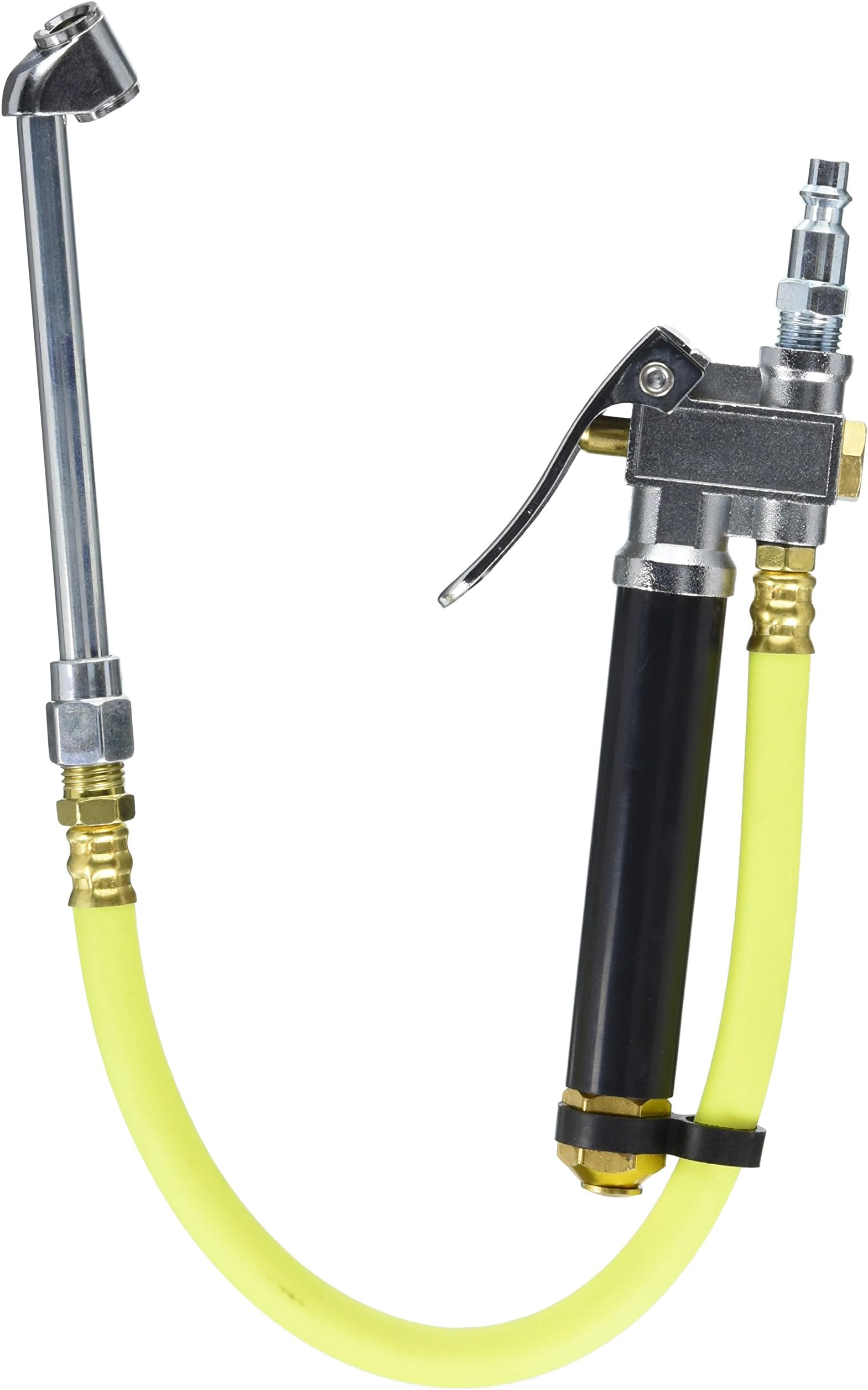 Dual Foot Tire Inflator and Gauge, 1/4" NPT Flexible Hose and Relief Valve