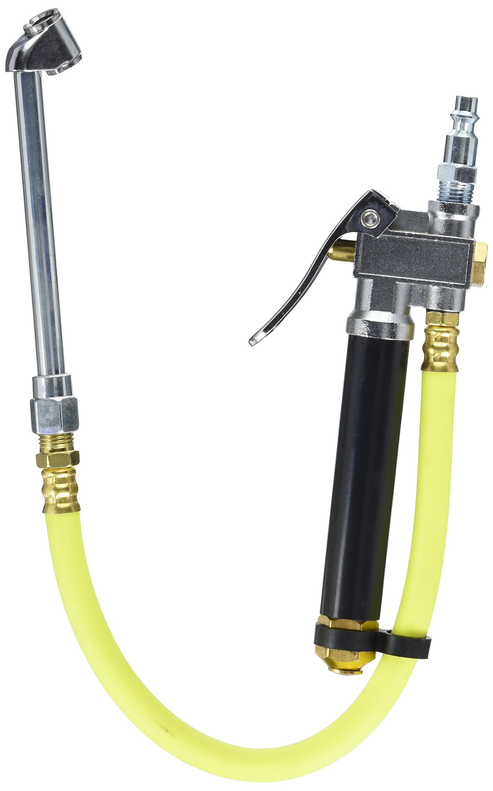 Dual Foot Tire Inflator and Gauge, 1/4" NPT Flexible Hose and Relief Valve