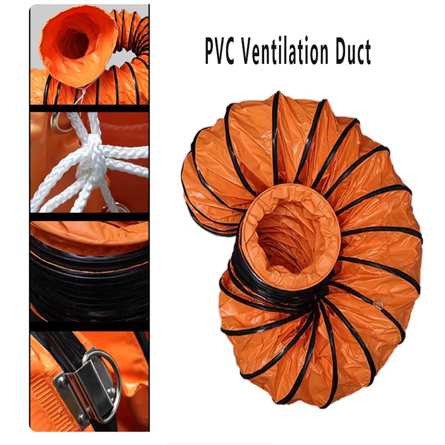 Manguera flexible de PVC, manguera para soplador, tubo de escape para fábricas, edificios residenciales y áticos(3m,450mm)