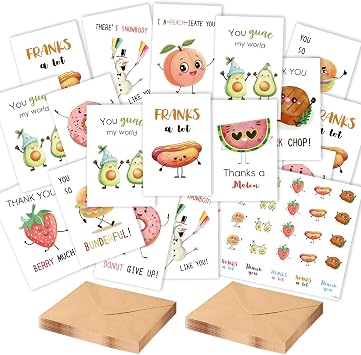 Funny Thank You Cards - 36 Pcs Funny Birthday Thank You Cards with Envelopes and Stickers, 4x6 Cute Thank You Birthday Cards for Women, Office Coworker, Employee & Staff Appreciation, Appreciation Card