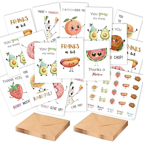 Funny Thank You Cards - 36 Pcs Funny Birthday Thank You Cards with Envelopes and St...