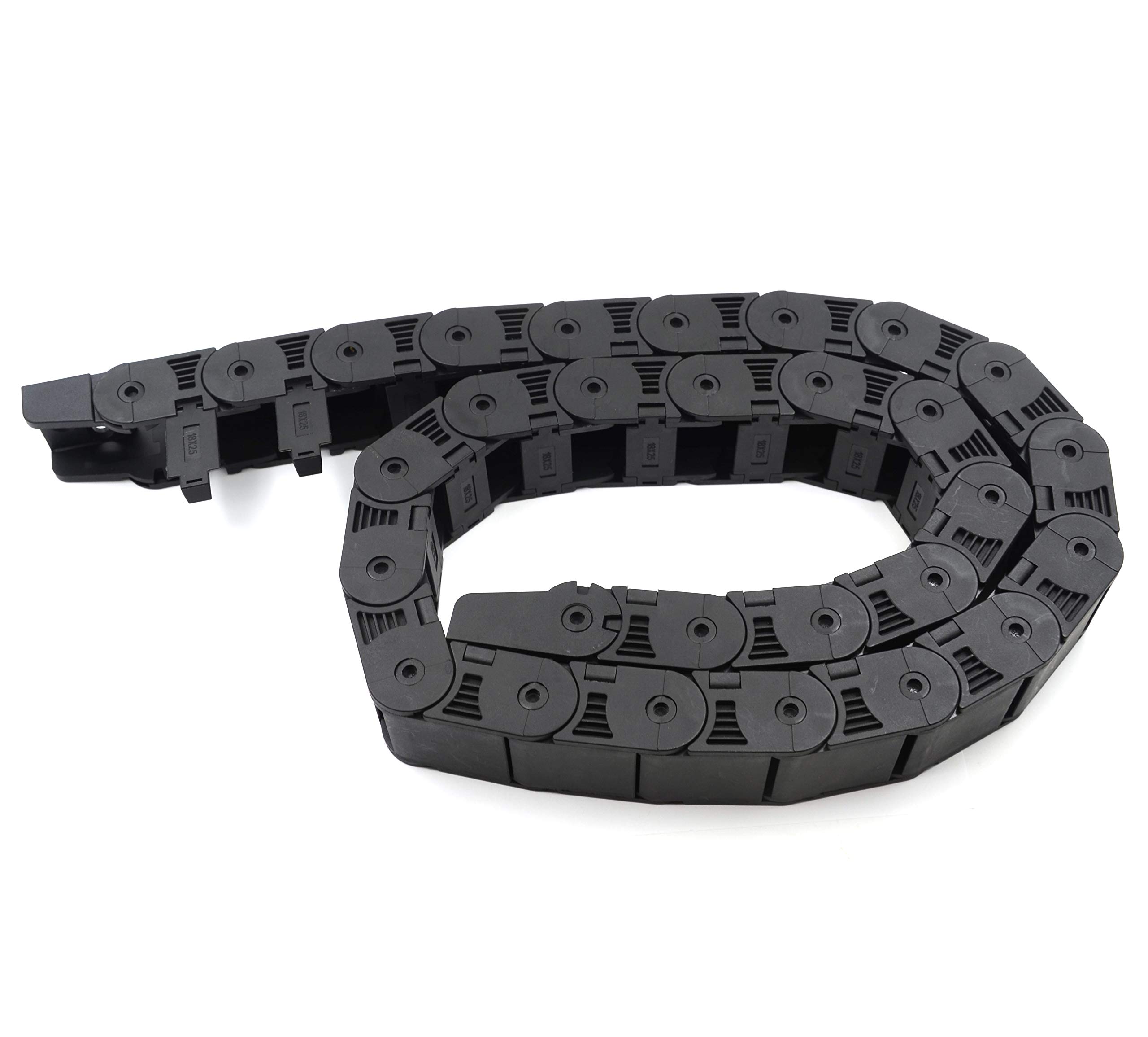 Befenybay Black R28 Internal Size 18X25mm 1Meter Length Plastic Flexible Drag Chain Cable Wire Carrier Nested Semi Enclosed Type For 3D Printer And Cnc Machines (18Mmx25mm-Inside Open)