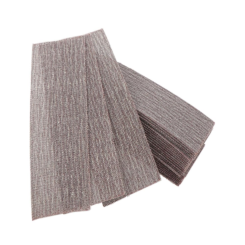 Discos de lijado de malla de papel de lija de 198x70 MM, gancho y bucle, sin polvo, antibloqueo, grano 80-600 para pulido de lijado en seco de madera, 20 piezas, 120