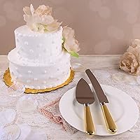Vista 6 de Simplicity 5071000710W Juego de cuchillos y servidores de acero inoxidable para tartas de boda para recepciones y otras celebraciones, multicolor, 2