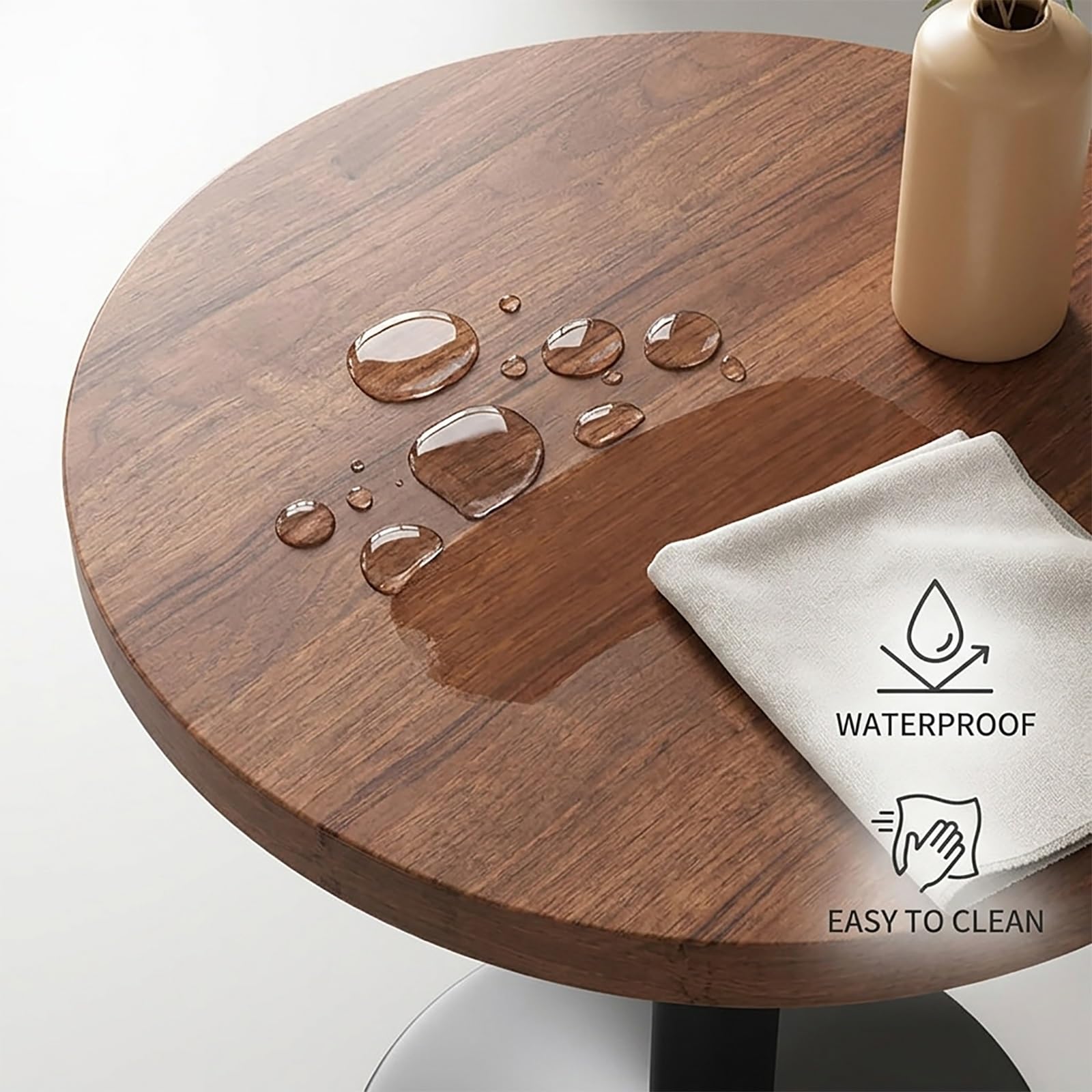 Ensemble Table De Bar Et Tabourets Style Industriel (3 PièCes) – avec 2 Ronds en Similicuir, Plateau Bois Massif PièTement MéTallique Robuste IdéAl pour îLot Cuisine, Maison Ou Bistro