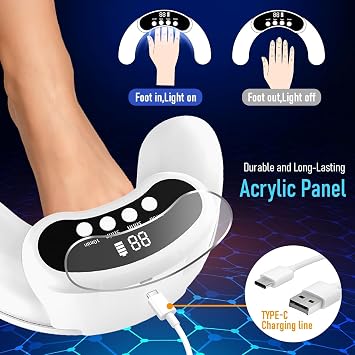 Nail Fungus Cleaning Light Device for Multiple Toenails & Fingernails,Foldable Nail Fungus Light Device, Suitable for Discolored and Thickened Toenails,Easy to Use at Home,Safe & Effective