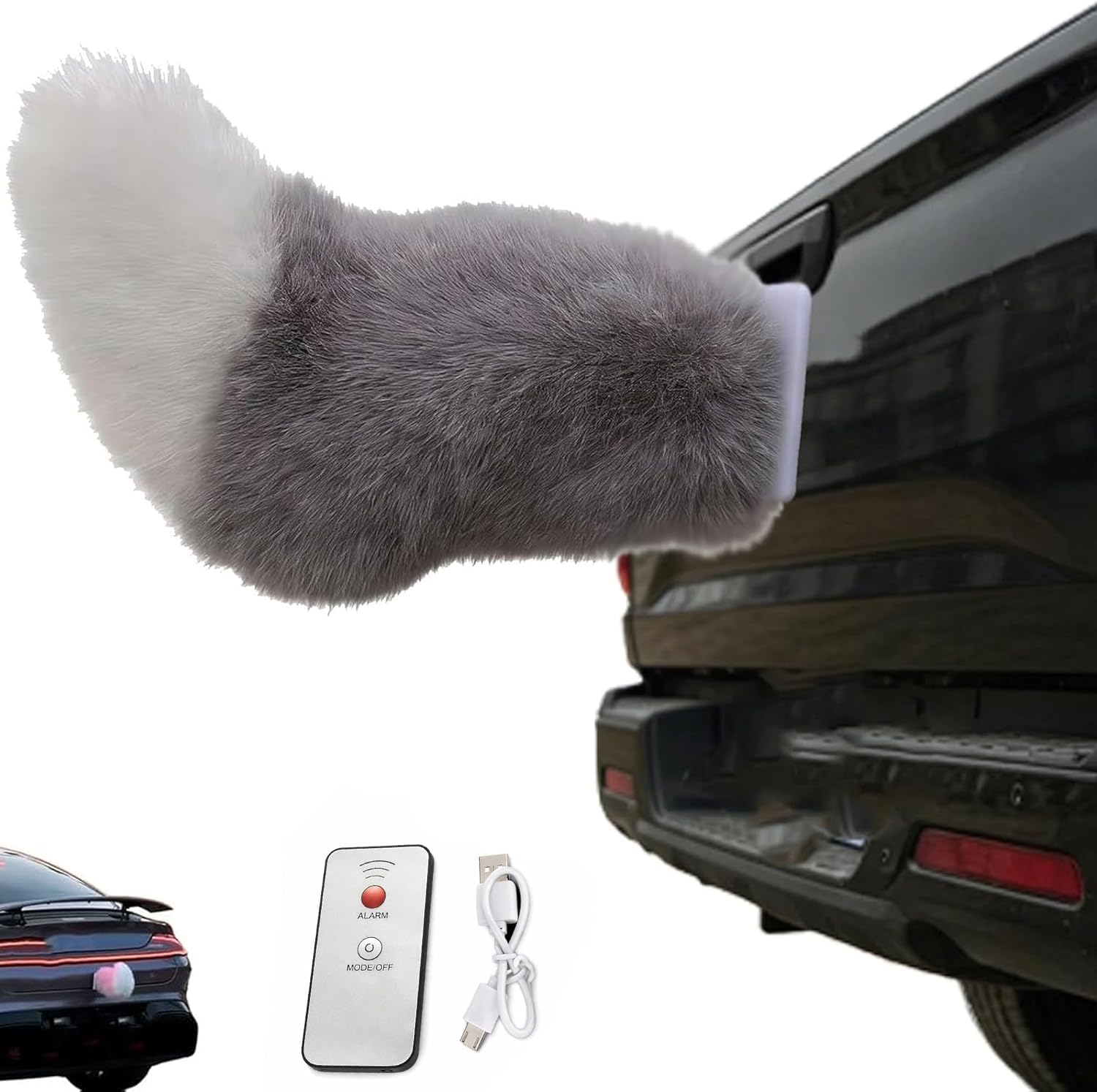 Wagging Tail For Car | Remote Control Electric Furry Car Tail | Moving Fox Tails For Cars Trunk | Cute Plush Exterior Accessories | Handmade Rechargeable Auto Swing Charm Decor