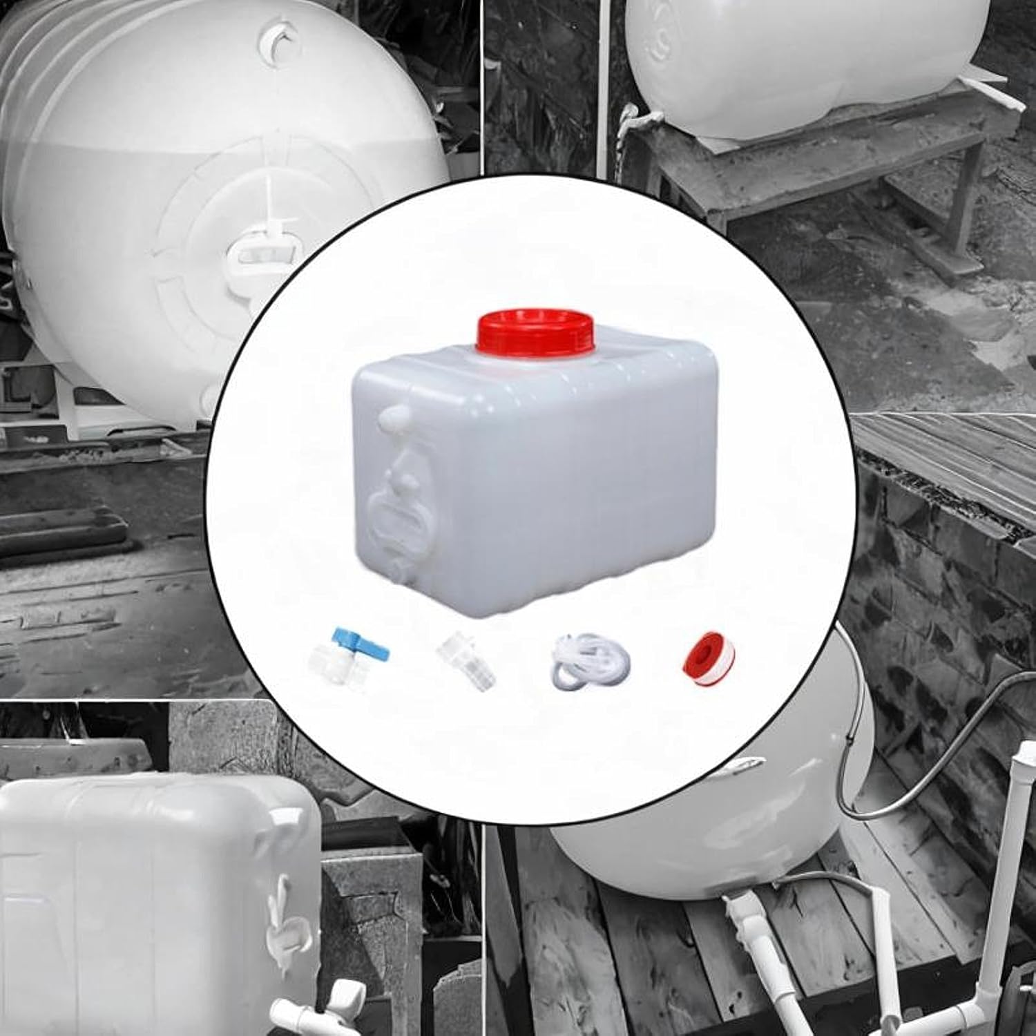 Water Storage Container Set Portable Leakproof Camping Jug Water Dispenser Tank for Survival Picnic BBQ Outdoor Hiking, 15L