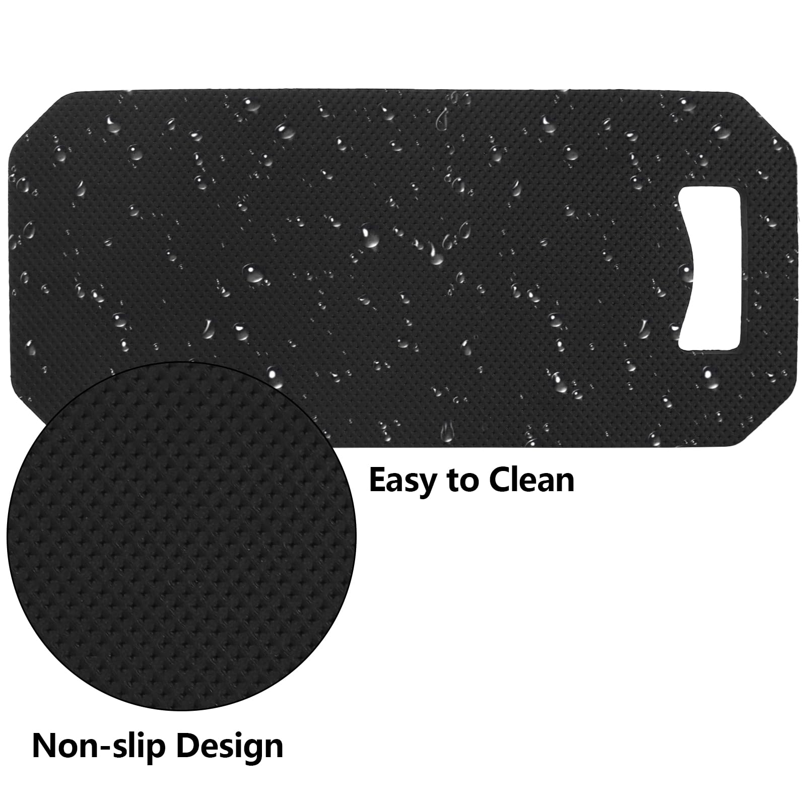Hacaroa Paquete de 3 rodilleras de jardín de espuma EVA gruesa, cojín impermeable para jardinería, baño de bebé, yoga, cómodo, ligero, color negro