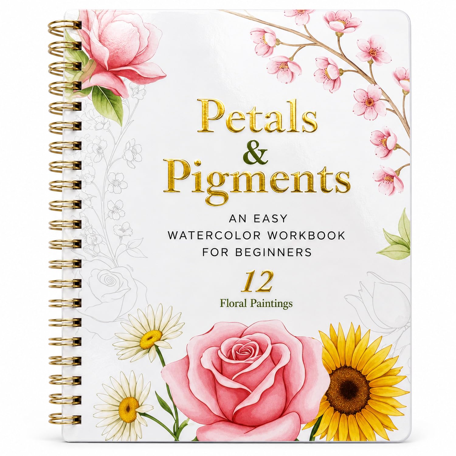 Beginner Watercolor Workbook - Floral Painting Guide -1