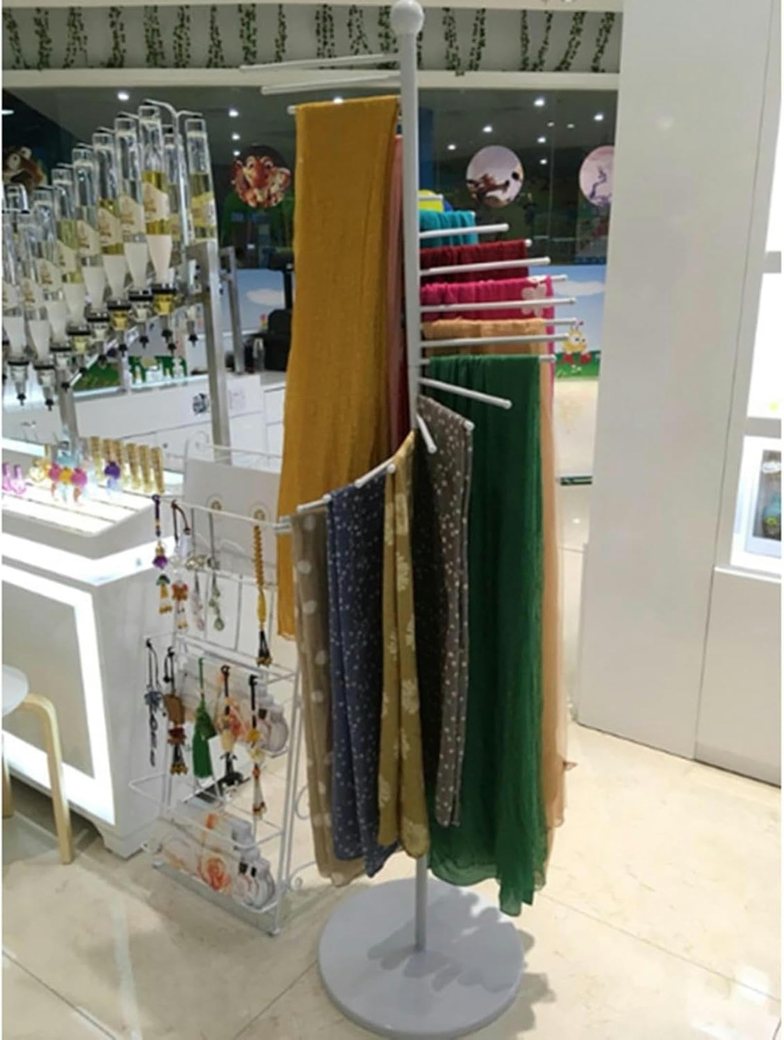 Perchero de Metal Giratorio para Bufandas, Expositor Comercial para Bufandas, para Tiendas de Ropa, estantes Que ahorran Espacio, Percha para Cinturones, chales, Organizador de hiyab