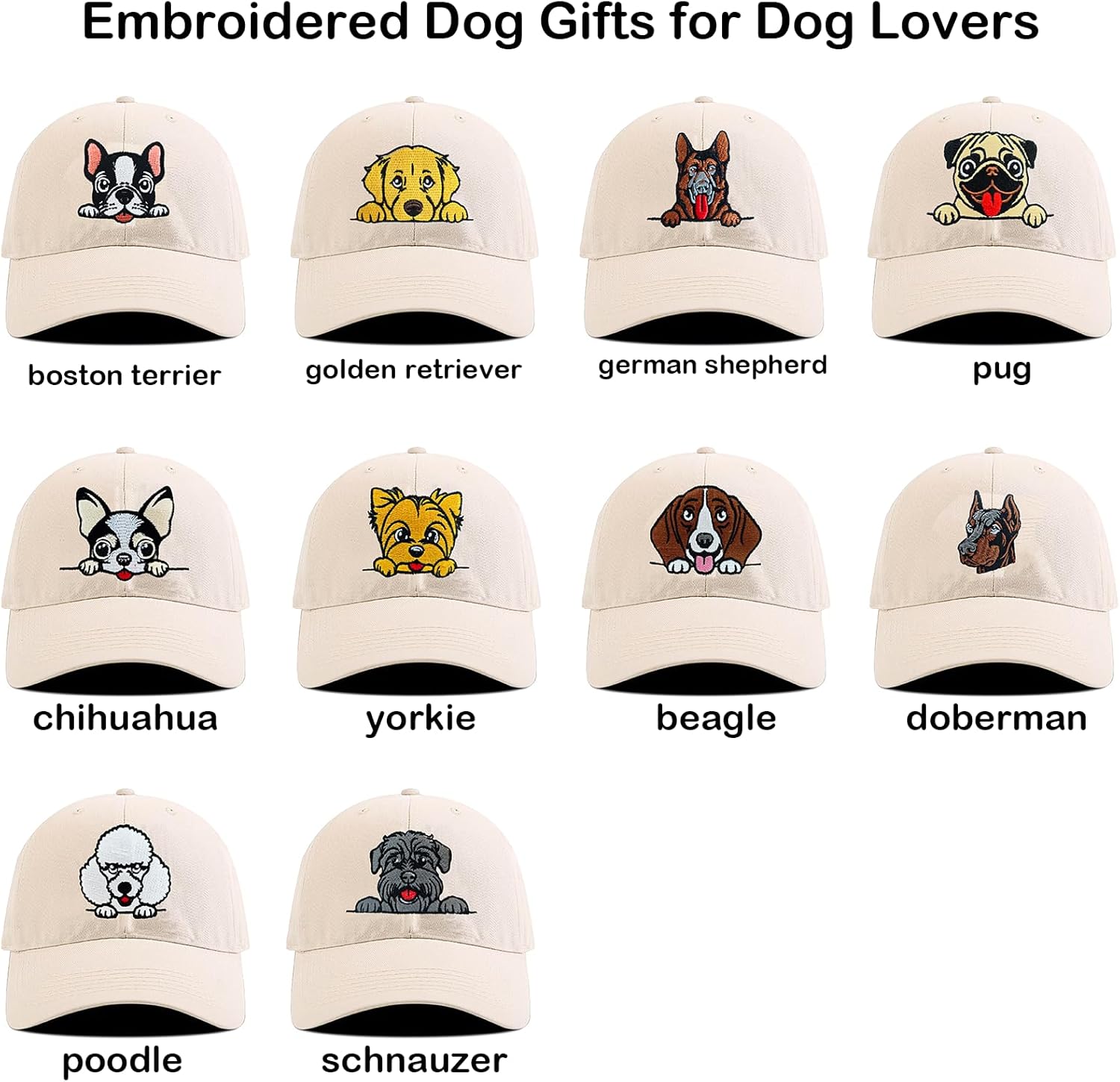 Embroidered Hat Adjustable Baseball Cap, Dog Gifts for Dog Lovers, Funny Gifts for Women Men - Image 6