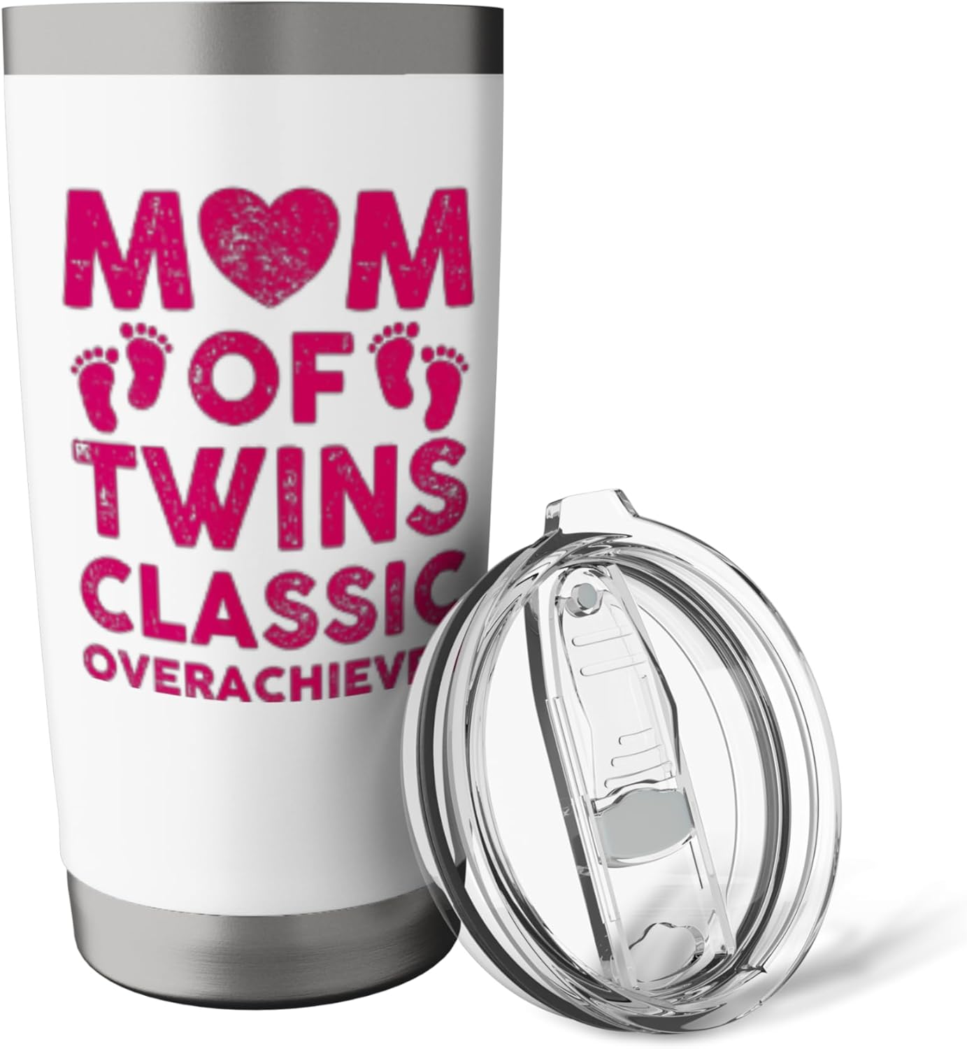 Mom Of Twins Classic Overachiever Funny Twin Mom Twin Mama Stainless Steel Insulated Tumbler - Image 5