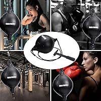 Vista 2 de TOCO FREIDO Bola de boxeo de doble extremo, bolsa de velocidad con niveles de dificultad Pelota refleja de boxeo con diadema, perfecta