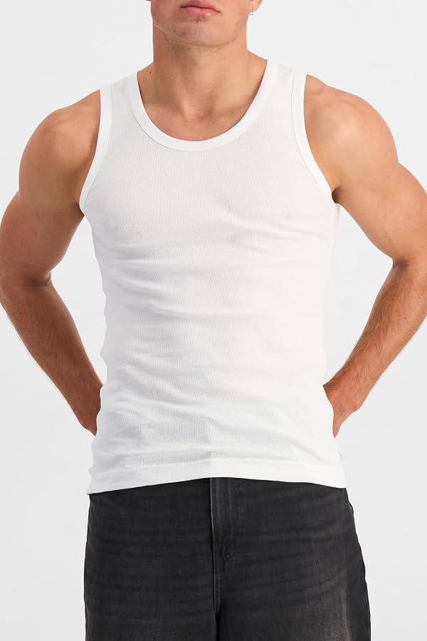 Bonds Men's Soft Chesty Tank Undershirt in 100% Cotton Rib for Men, 2-Pack White by Bonds - Used condition - Image 2