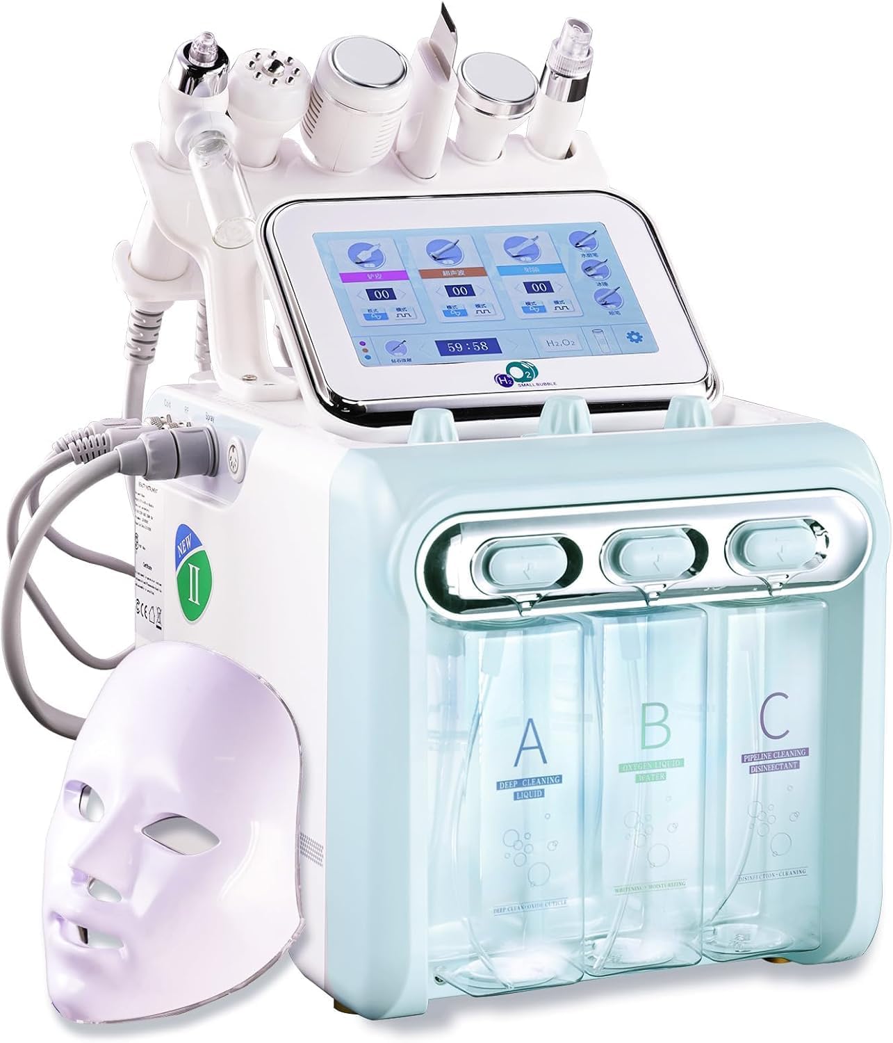7 in 1 Facial Care Machine - Multifunctional Face Device with Vacuum Jet, Hydration Exfoliation for Home and Beauty Salon Use [with Technical Support in THE U.S.A. and Warranty]