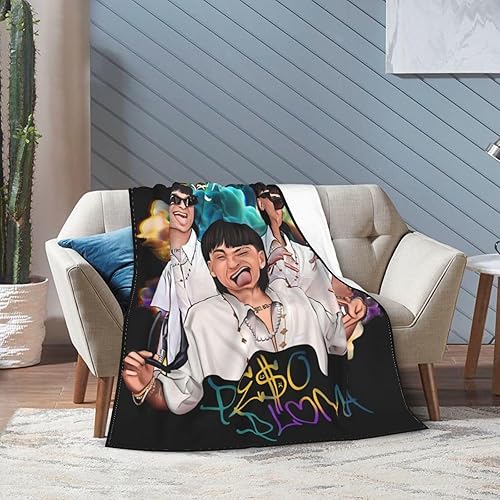 Miniatura 7 de HOOPABLES Peso Rapper Pluma Singer - Manta de forro polar, divertida manta de aire acondicionado para todas las estaciones, manta gráfica de cama de