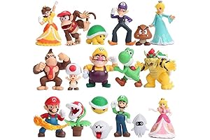 18 Festive Figurines: Super Mario Christmas Toy Pack