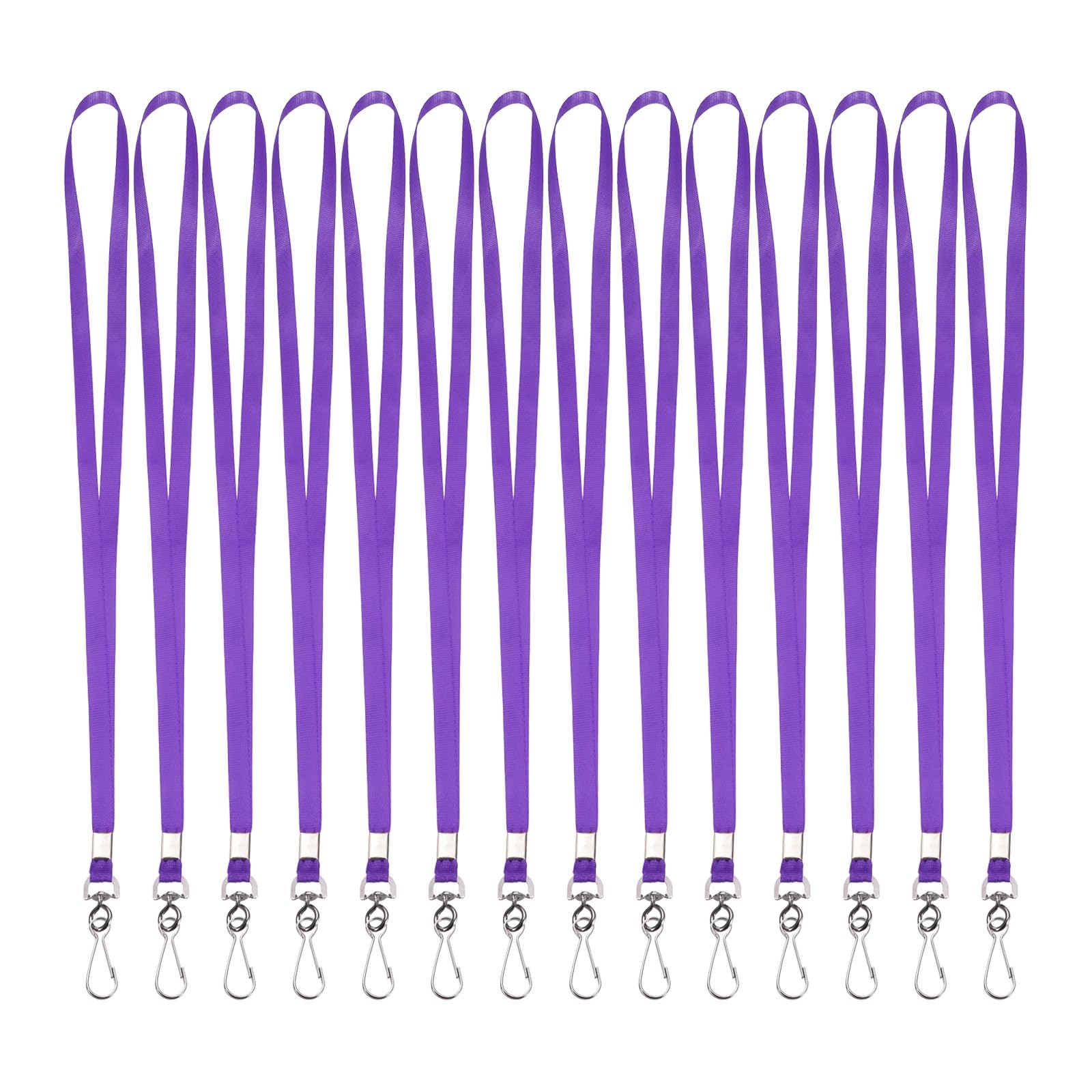 PATIKIL 50Pcs Lanyards Bulk, 47cm Badge Lanyard Neck Nylon with Clasp for ID Badge Keys Worker Name Tag Wallet Cruise Phone Events Office, Purple