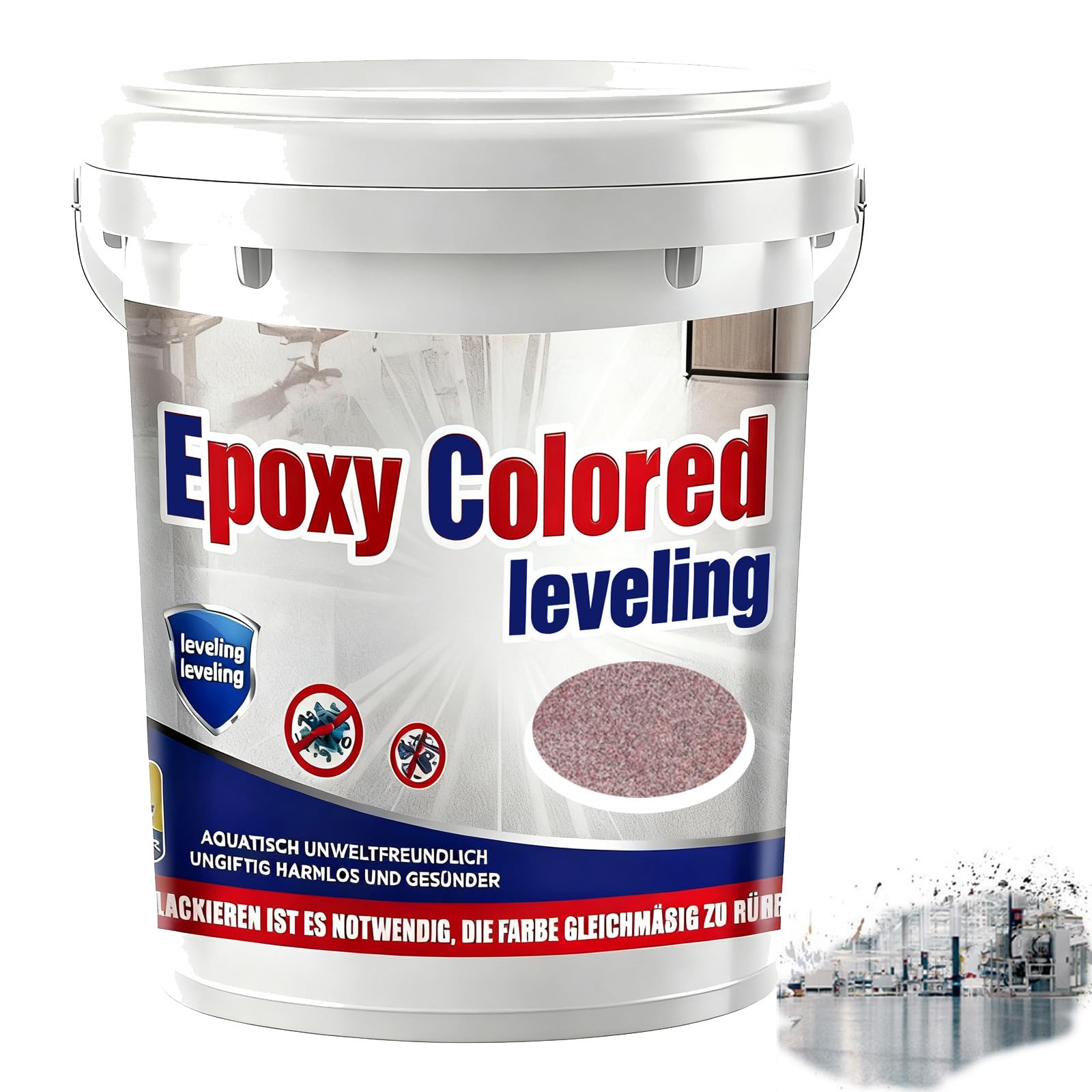 Epoxy Sand Floor Paint, Epoxy Floor Paint, High Gloss Marble Finish Epoxys Floors Coating, Suitable For Indoor And Outdoor (Pink,Cover 14 sq. ft)