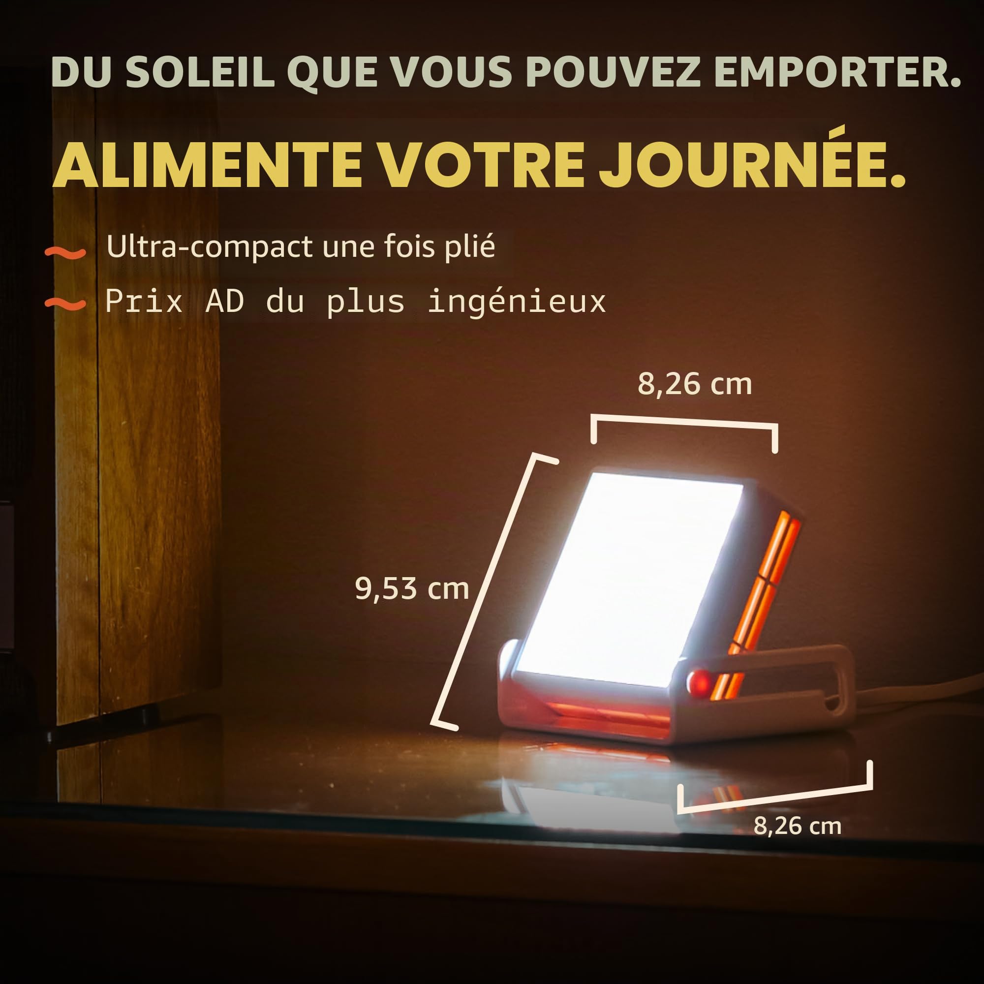 Circadian Optics Luxy Lampe de bureau luminothérapie | Vu dans Shark Tank | 10 000 lux LED à spectre complet sans UV | Ultra compacte et portable | Lampe de lumière du soleil pour les bleus