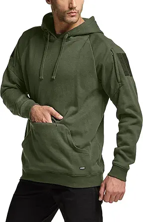 CQR Men's Winter Fleece Pullover Hoodies, Thermal Long Sleeve Hooded Sweatshirt, Cotton-Blend Outdoor/Tactical Shirts
