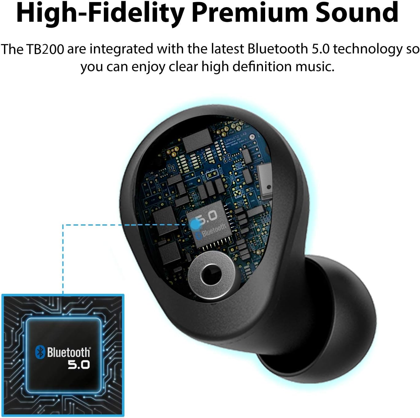 iLuv TB200 Wireless Earbuds, Bluetooth in Ear True Cordless with Hands Free Call MEMS Microphone IPX6 Waterproof Protection, Includes Compact Charging Case and 4 Ear Tips, Black Image