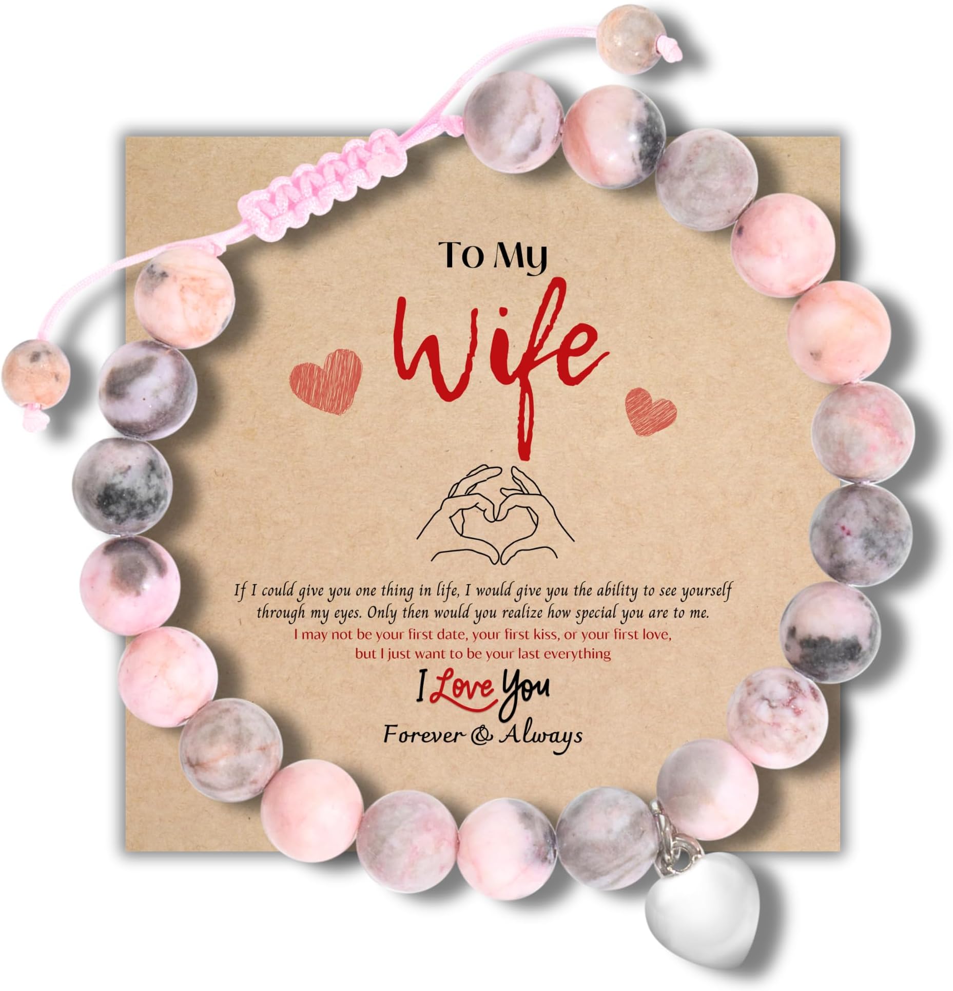 Natural Stone Bead Bracelet,Gift for Wife from Husband, Bracelets for Wife, Gifts for Wife from Husband, Valentines Day Gifts For Her Wife, Valentine Day Gifts For Her, Valentines Day Gifts For Her