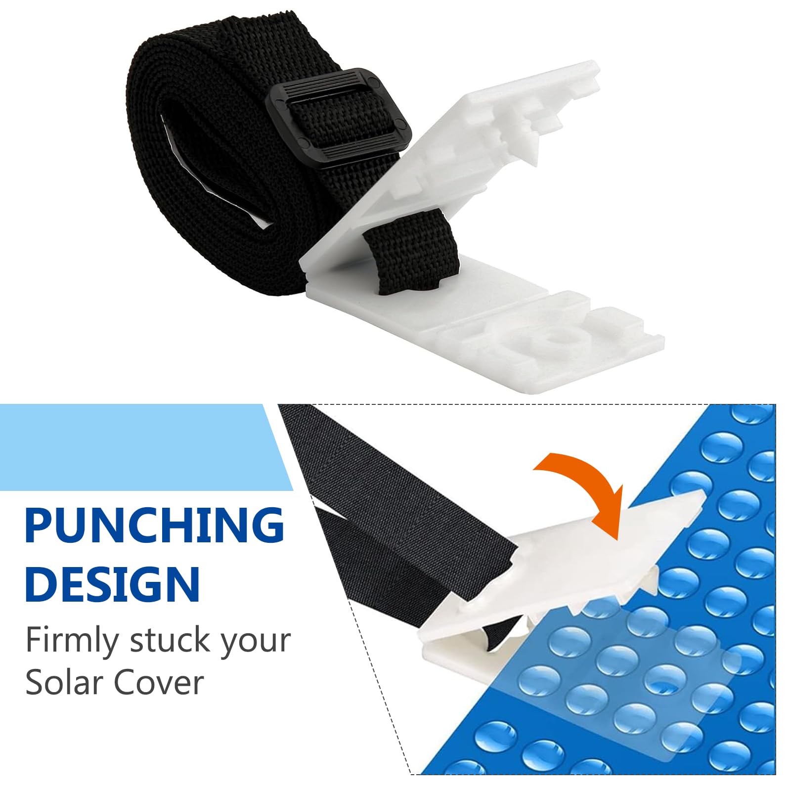 BORDEAG 12 Piezas Kit De Fijación De Cubierta Solar para Piscina, Enrolladores De Piscina para Película Solar, Enrolladores Cobertor De Piscina, Accesorios Fijos Universales para Piscinas Universales