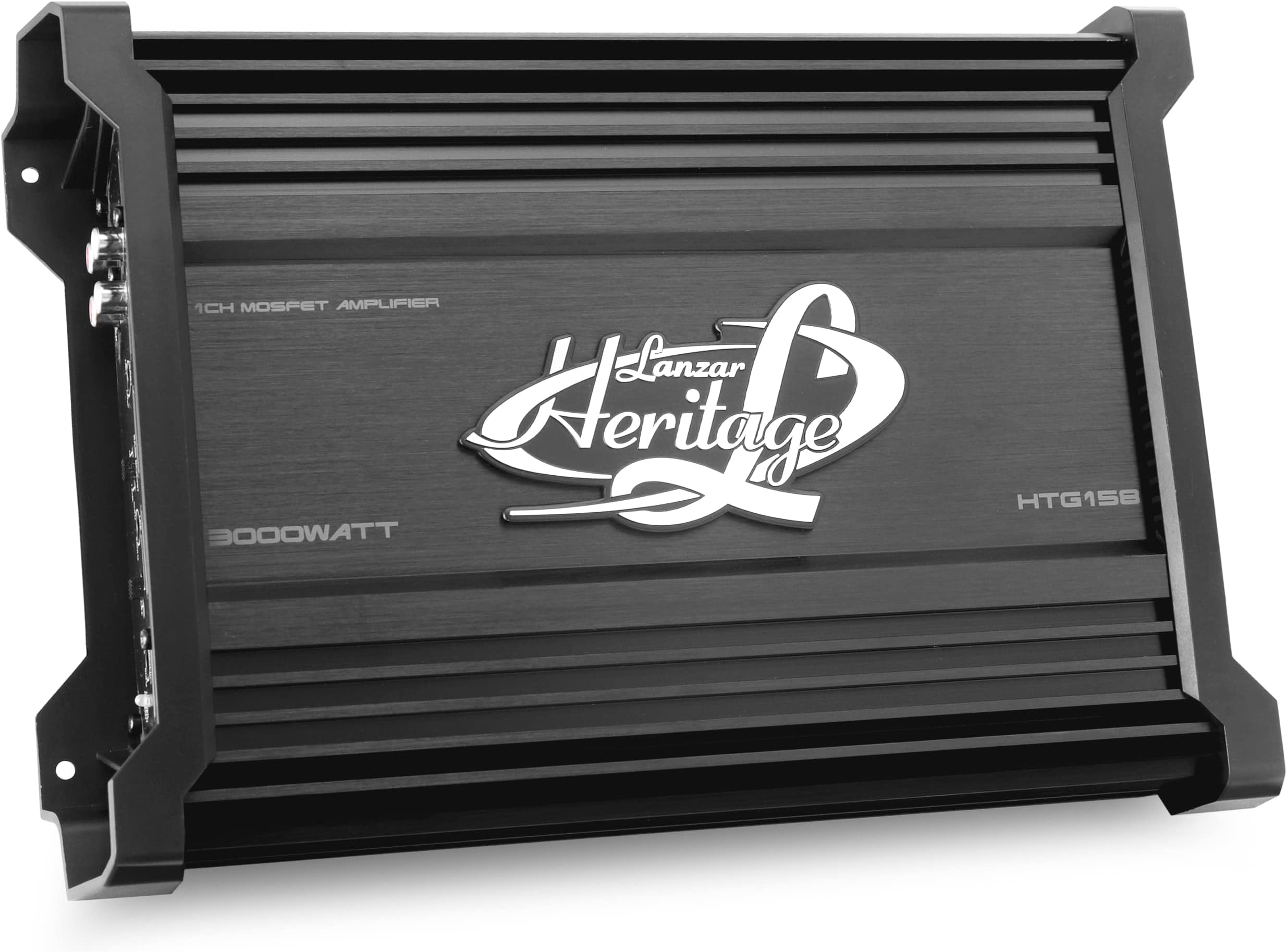 Lanzar Mono-Block Mosfet Amplifier - 2 Ohm Stable, Heritage Series Car Audio Amplifier, Class “AB” High-Current Dual Discrete Drive Stages, 5 Way Protections with Bass Boost Circuitry - HTG158